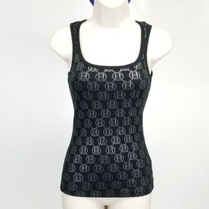 Bebe Women's Logo Ribbed Black Tank Top Cami